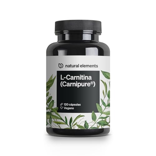 L-Carnitina 2000mg - Primera calidad: Carnipure de Lonza - 120 cápsulas - Probado en laboratorio, alta dosificación, vegano