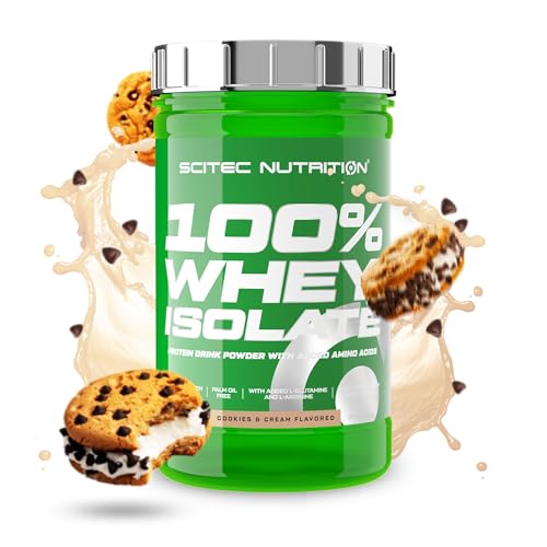 Scitec Nutrition 100% Whey Isolate - Puro Poder Proteico con BCAAs - Glutamina y Arginina - Fórmula sin Azúcar ni Gluten, 700 g, Cookies & Cream