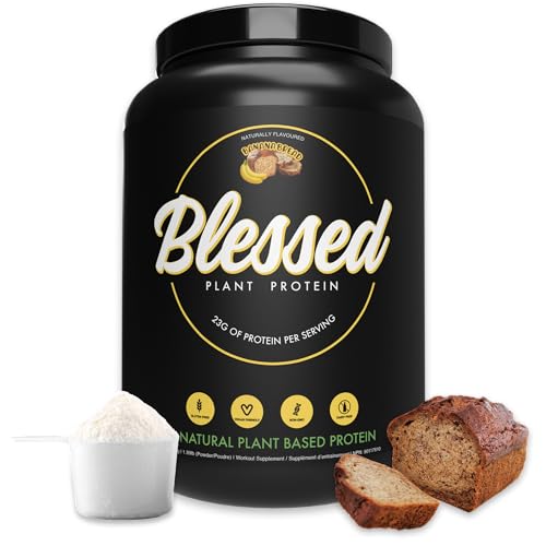 Blessed Vegan Protein Powder - Plant Based Protein Powder Meal Replacement Protein Shake, 23g of Pea Protein Powder, Dairy Free, Gluten Free, No Sugar Added, 30 Servings (Banana Bread)