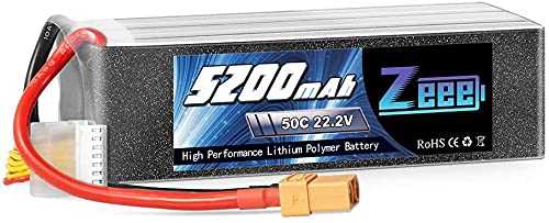 Zeee 6S Lipo Batería 5200mAh 22.2V 50C Batería RC con Enchufe XT90 para dji Avión RC Quadcopter Helicóptero Coche Camión Barco Hobby