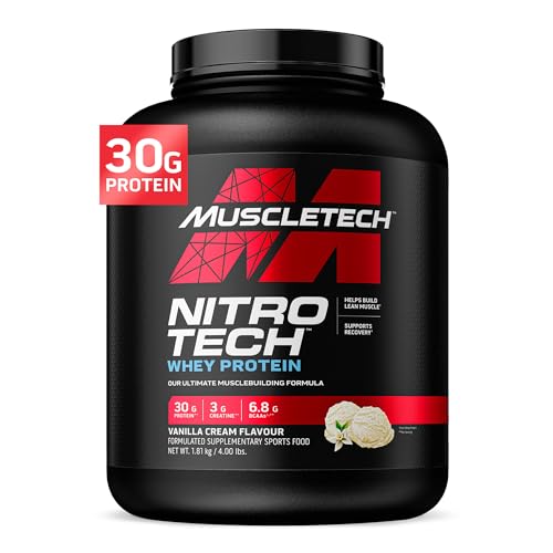 Muscletech - Suplemento para Deportistas Nitro Tech Performance Series, Sabor de Vainilla - 1800 gr