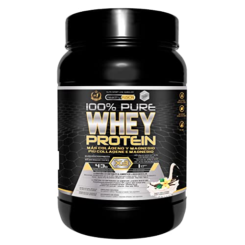 Healthy Fusion Whey Protein | Proteína whey pura con Colágeno + Magnesio | Tonifica y aumenta la masa muscular | Mejora tus entrenamientos | 1000g de proteína (Vainilla)