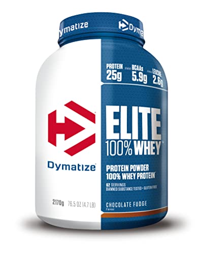 Dymatize Elite 100% Whey Chocolate Fudge 2170g - Low Sugar Whey Protein + BCAA