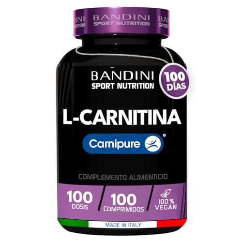 Bandini L CARNITINA con Premium Carnipure - 100 Tabletas (100 dosis, 100 días) 1000mg - Suplemento Deportivo a base de L-Carnitina Tartrato - Carnitine Comprimidos Vegan Resistencia y Rendimiento