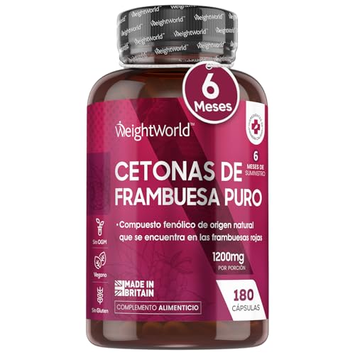 Cetonas de frambuesa Puro 1200mg 180 Cápsulas Veganas 3 Meses de Suministro - Dieta Keto Suplemento Rico De Cetonas De Frambuesa, Fuente Rica en Cetonas Exógenas Fabricado en Reino Unido, Sin Gluten