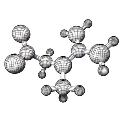 Modelo 3D de molécula de creatina