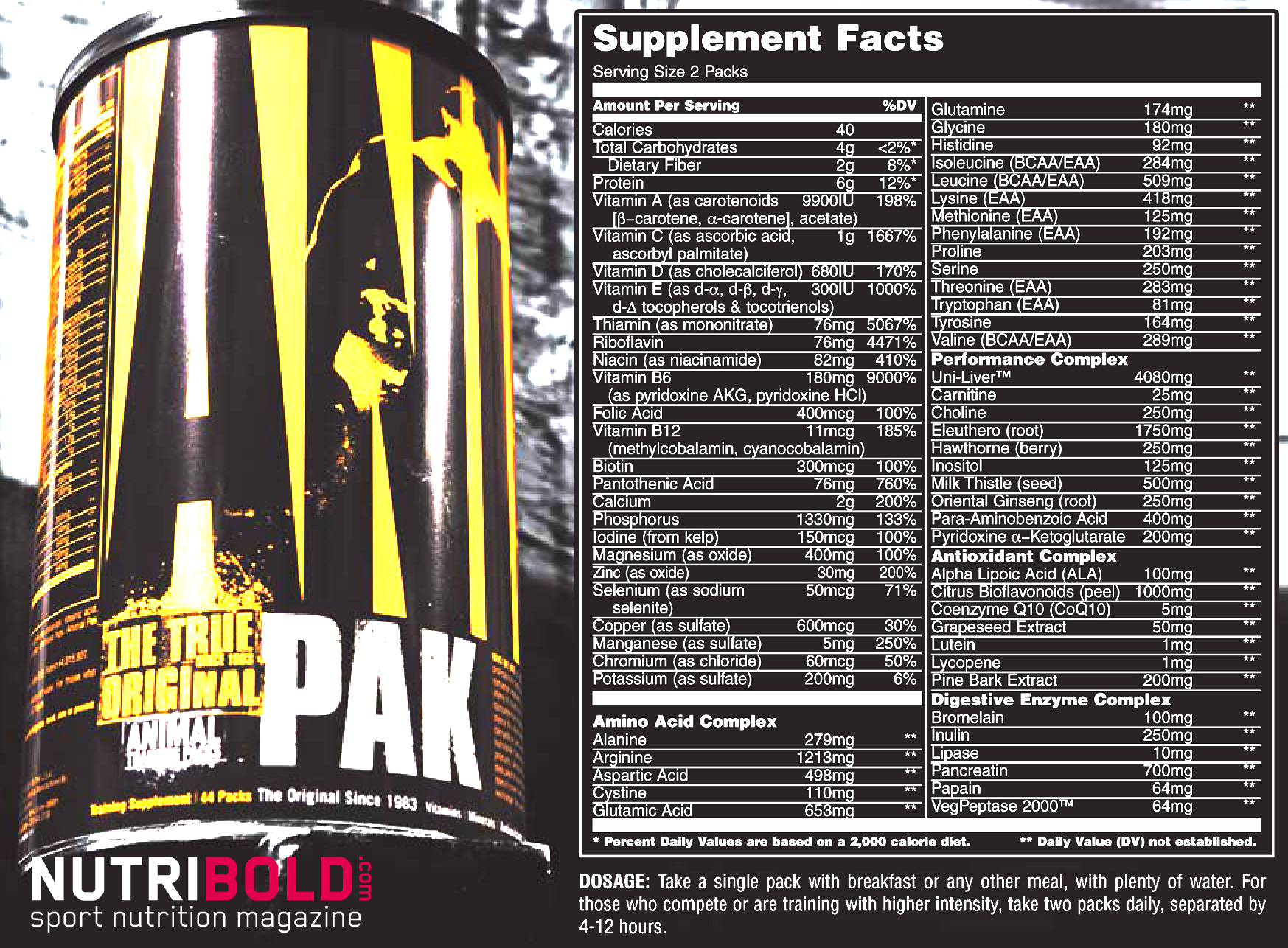 Animal Pak, analizamos los packs más populares de Universal Nutrition -  NutriBold